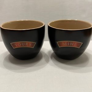 Baileys Irish Cream Yours Mine Dessert Bowls Coffee Cups set of 2